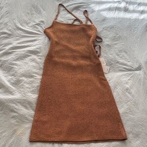 Mango Copper Backless Knit Dress